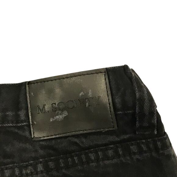 M Society Black Slim Straight Distressed Leg Jeans, - Picture 2 of 4